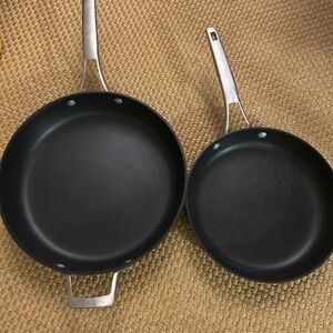 Non-Stick Black Frying Pan Set Calphalon Skillet Set 10” and 12”
